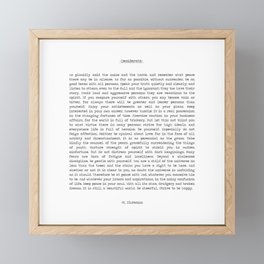 Desiderata by Max Ehrmann minimal typographical quote art print Framed Mini Art Print