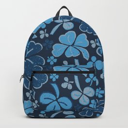 Blue Lucky Clover on Blue Backpack