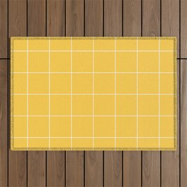 Graph Paper (White & Light Orange Pattern) Outdoor Rug