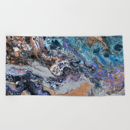 Molten Time Flow Art On Canvas Beach Towel By Pringle Society6