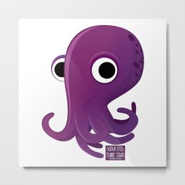 Googly-Eyed Stubby Squid Metal Print | Illustration, Funny, Vector, Animal 