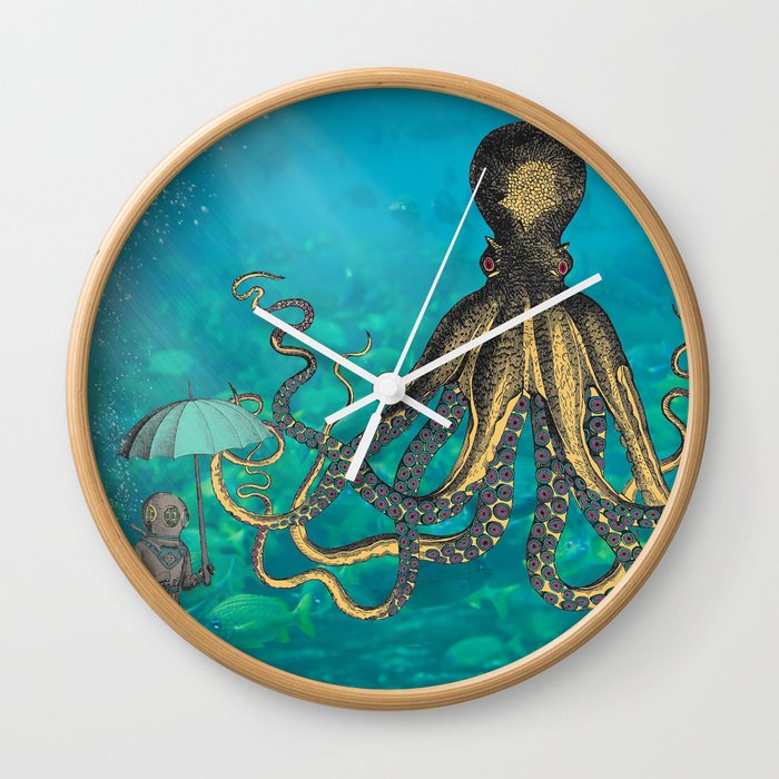 Octopus & The Diver Wall Clock