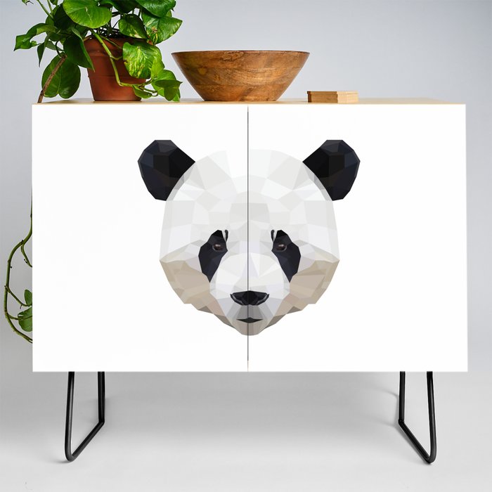 Cute panda polygon animal Credenza