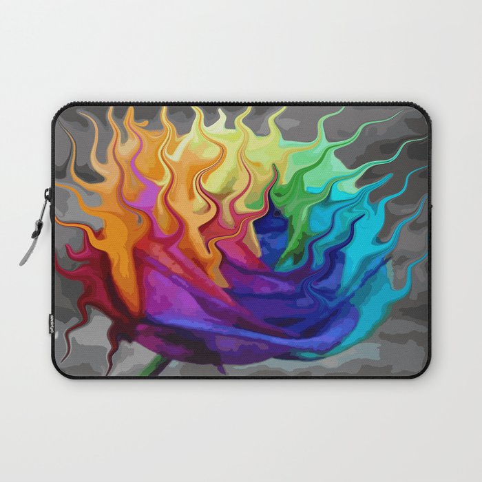 colorful flaming flower Laptop Sleeve
