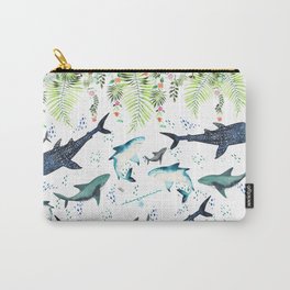 floral shark pattern Carry-All Pouch