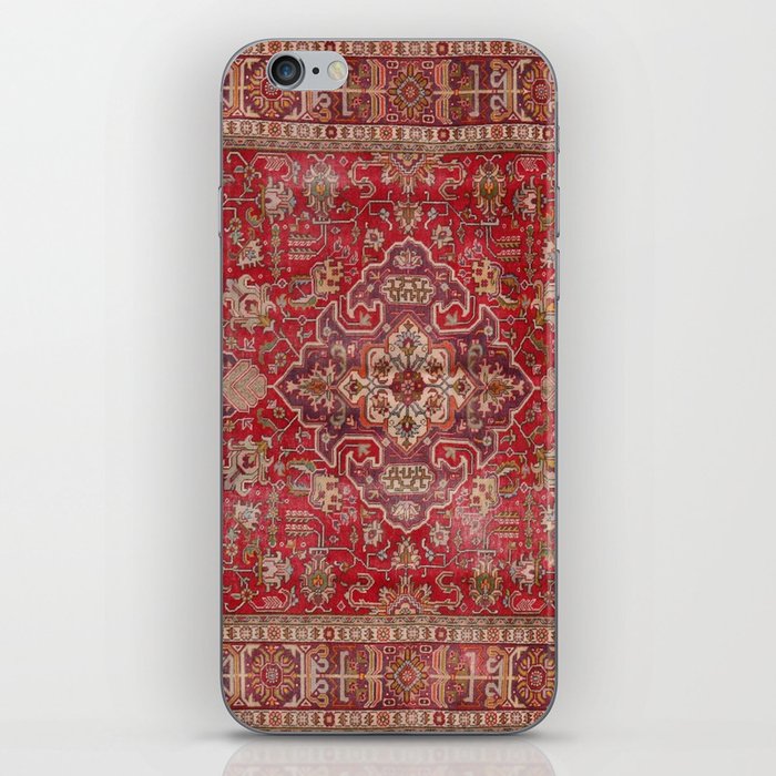 Vintage red geometric carpet iPhone Skin