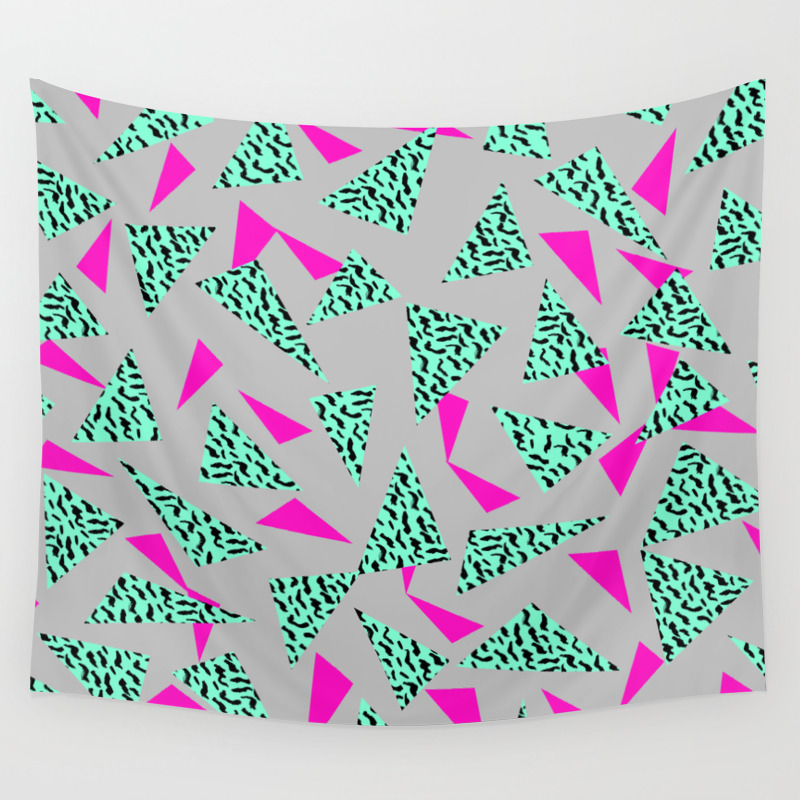 Romy - 80s, Memphis, 90s, bright, throwback, retro, revival, street, urban pattern design Wall Tapestry
