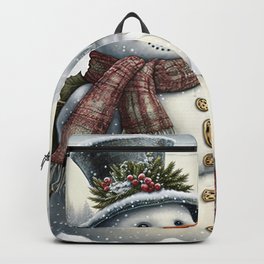 Vintage Christmas Snowman Backpack