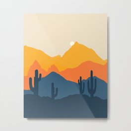 Mountains Landscape 2008 and Desert Cactus  Metal Print