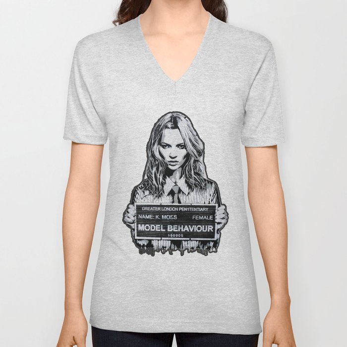 Kate Moss V Neck T Shirt