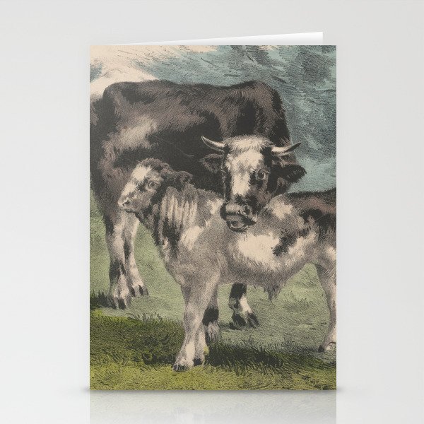 Vintage Cattle Farm Illustration (1856) Stationery Cards