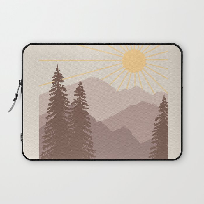 Sunny Mountain Morning in lavender Laptop Sleeve