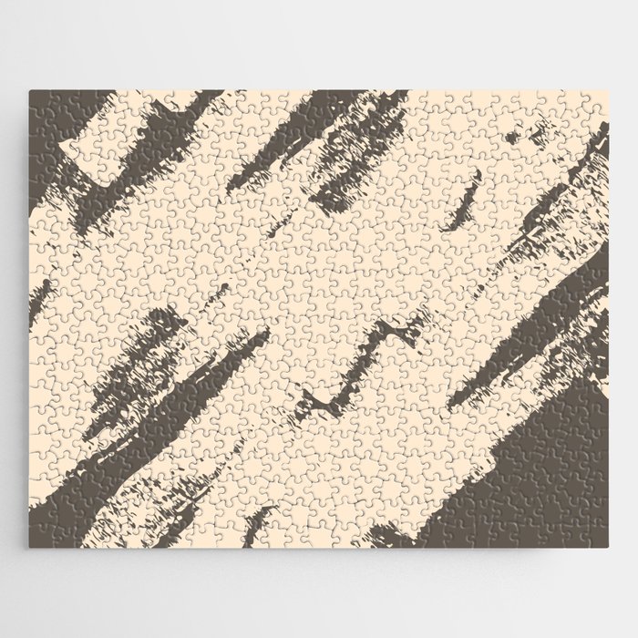 Abstract Charcoal Art Brown Beige Jigsaw Puzzle
