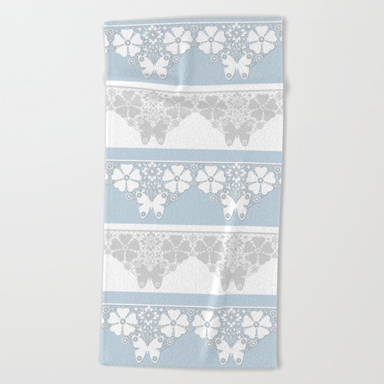 The blue lace . Beach Towel