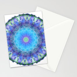 Organic Purple Art - Wild Iris Mandala Stationery Card