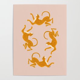 Leopard Race - pink Poster
