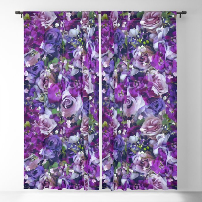 Romantic flowers III Blackout Curtain