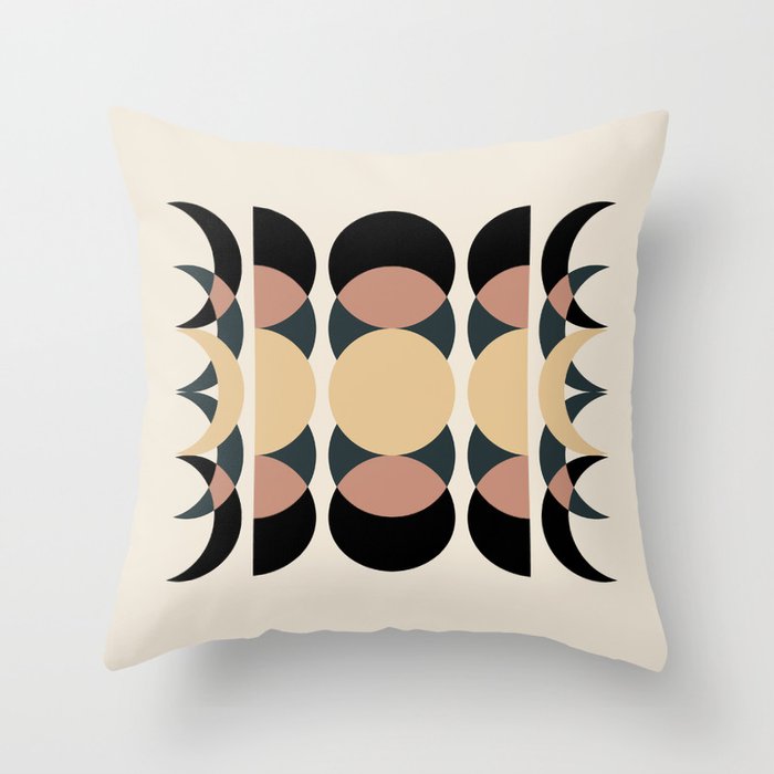 Moon Phases Abstract XVII Throw Pillow