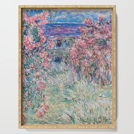 The House among the Roses by Claude Monet Serving Tray