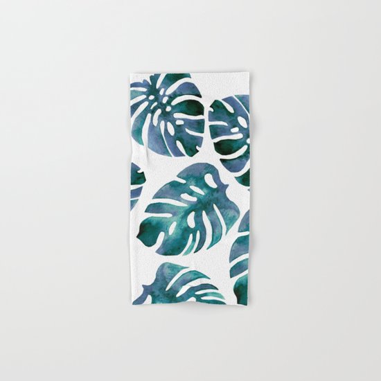 Monstera Blue Hand & Bath Towel