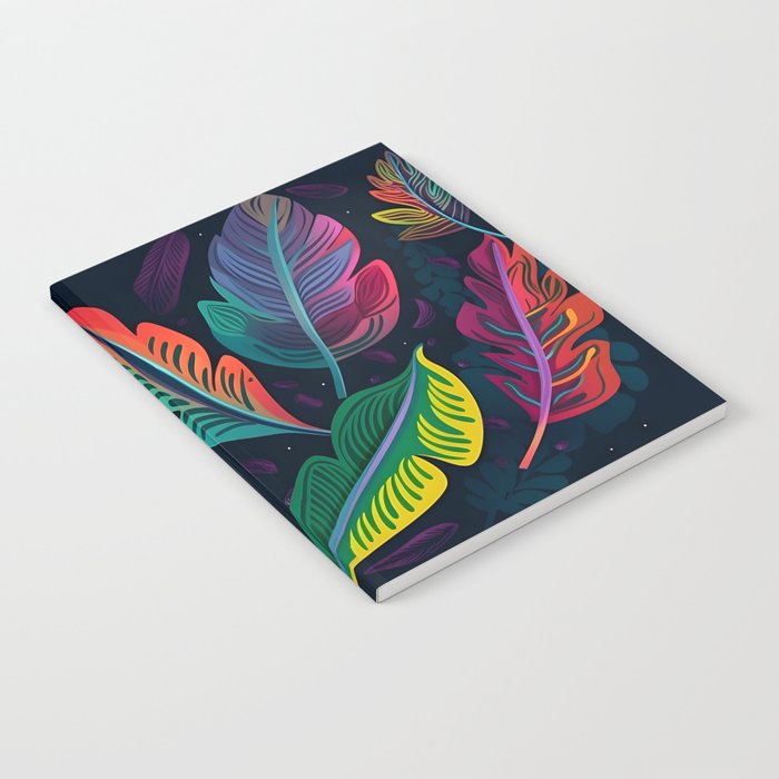 Colorful Leaves Pattern Notebook