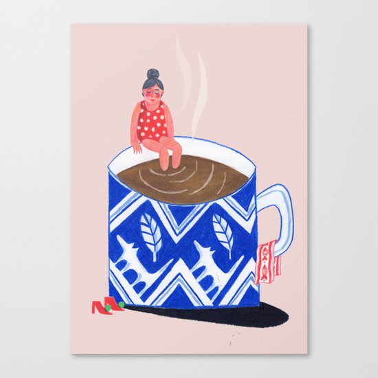 Morning Coffee swim Canvas Print