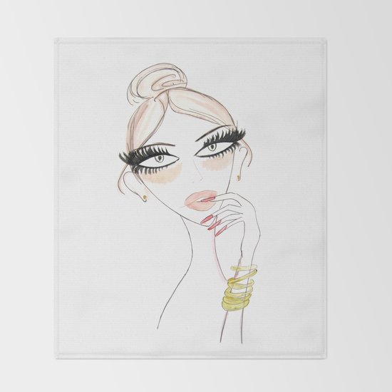 Thinking Babe Throw Blanket