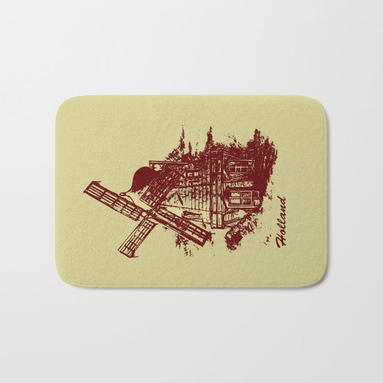 Old Holland windmill Bath Mat