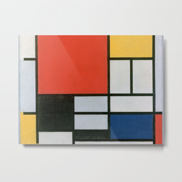 Composition in Red, Yellow, Blue and Black, Piet Mondrian, oil on canvas, 1921 Metal Print