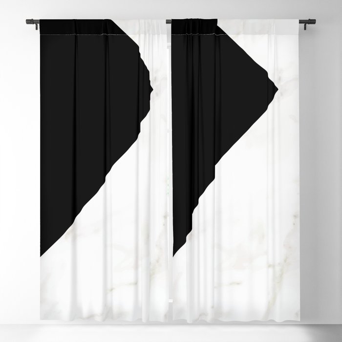 Marble and black abstract art Blackout Curtain