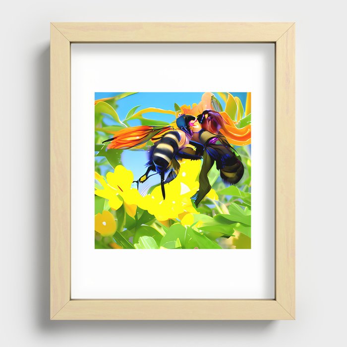 Abstract AI generative ART - Pollinate 4 Recessed Framed Print