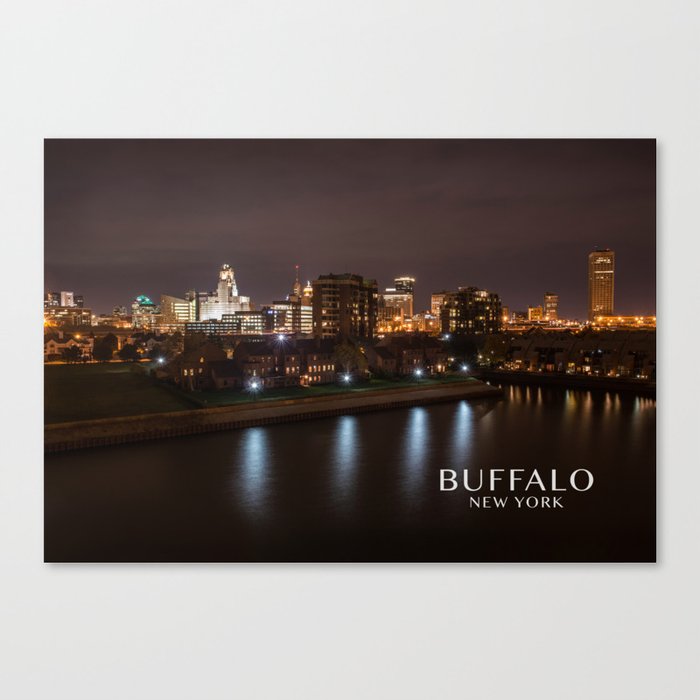 Buffalo, NY Skyline at Night Canvas Print