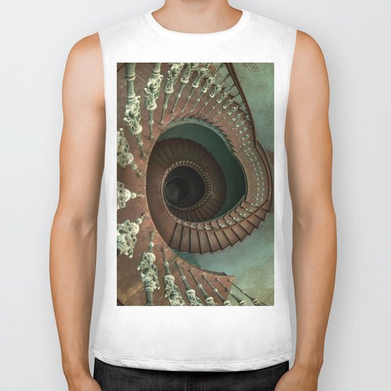 Ornamented spiral staircase Biker Tank