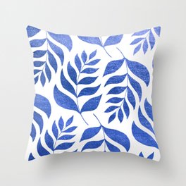 Simple branches - metallic blue Throw Pillow