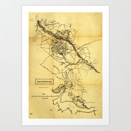 Map of the Civil War Seven Days' Battles (June 25 - July 1, 1862) Art Print | Sevendaysbattles, Vintage, Petersburg, War, Civilwar, Old, Maps, Virginia, Historic, Richmond 