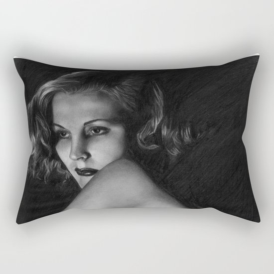 Nude vintage girl Rectangular Pillow