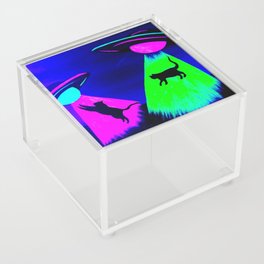 Cat UFOs Art Print Acrylic Box