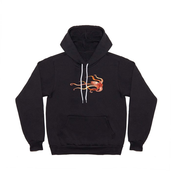 Watercolour Octopus - Red and Orange Hoody
