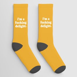 I'm A Fucking Delight Funny Quote Socks | Graphicdesign, Cheerful, Delight, Slogan, Delightful, Trendy, Rude, Quotes, Humour, Retro 