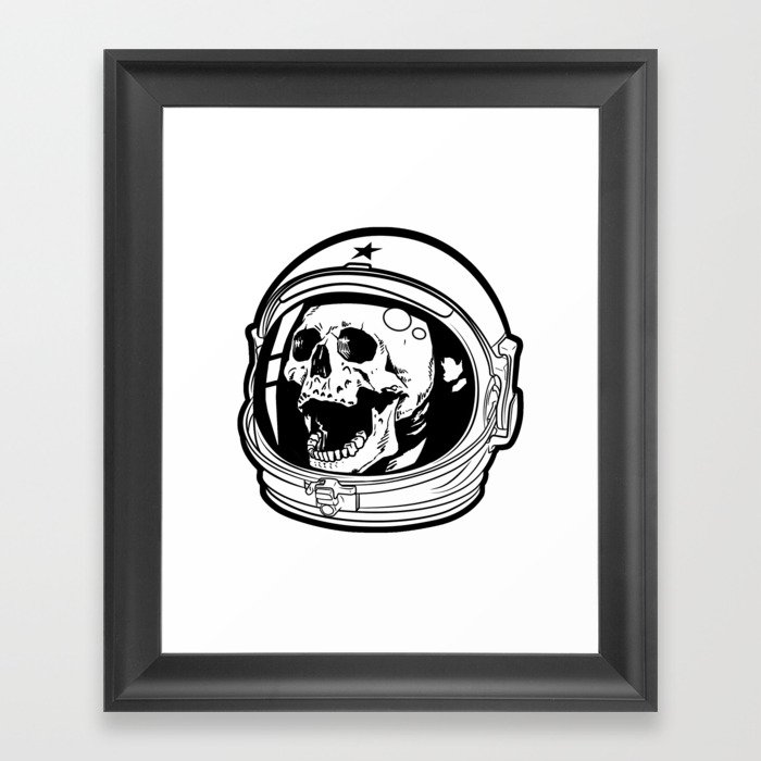 Astronaut Skull Framed Art Print