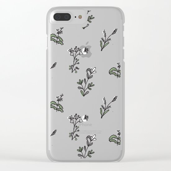 Bright Floral Pattern Clear iPhone Case