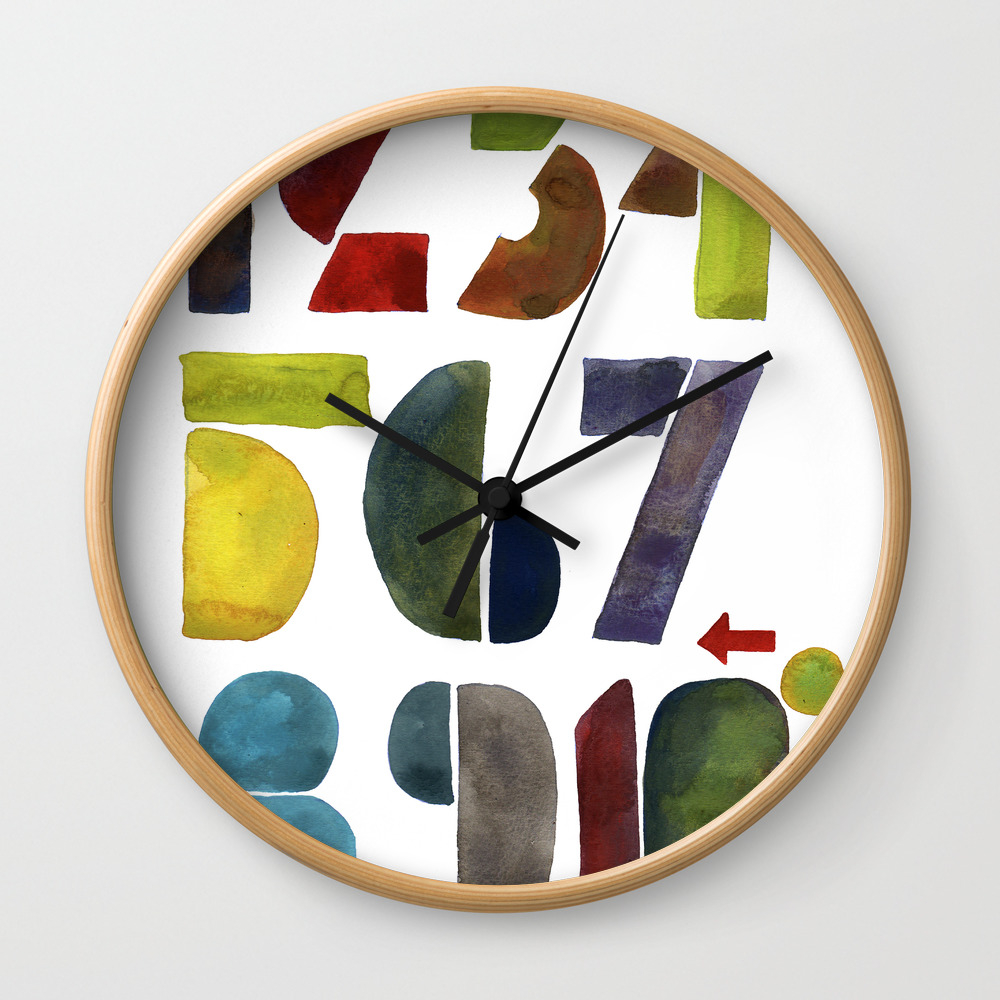 1 2 3 4 5 6 7 8 9 10 Decimal Numbers By Genu Wordisiac Typogy Wall Clock