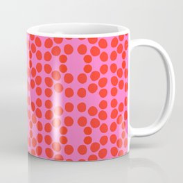 Mid-Century Modern Big Red Dots On Hot Pink Mug