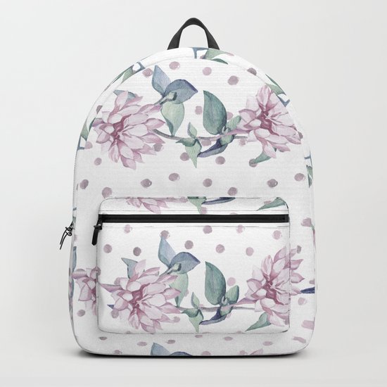 Rose Gold Roses Polka Dots Backpack