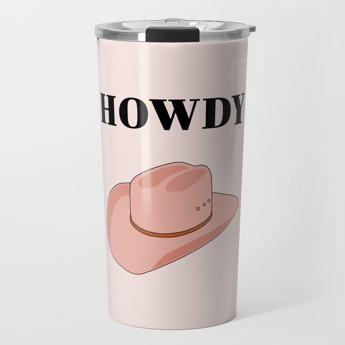 Howdy - Cowboy Hat Peach Travel Mug