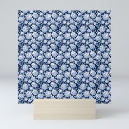 Hydrangea Blue on Blue Smaller Pattern Mini Art Print