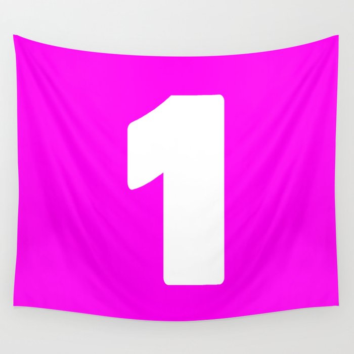 1 (White & Magenta Number) Wall Tapestry