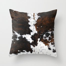 Brown Cowhide, Farmhouse decor Throw Pillow