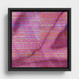 Boho Pink Tribal Silk Print Framed Canvas