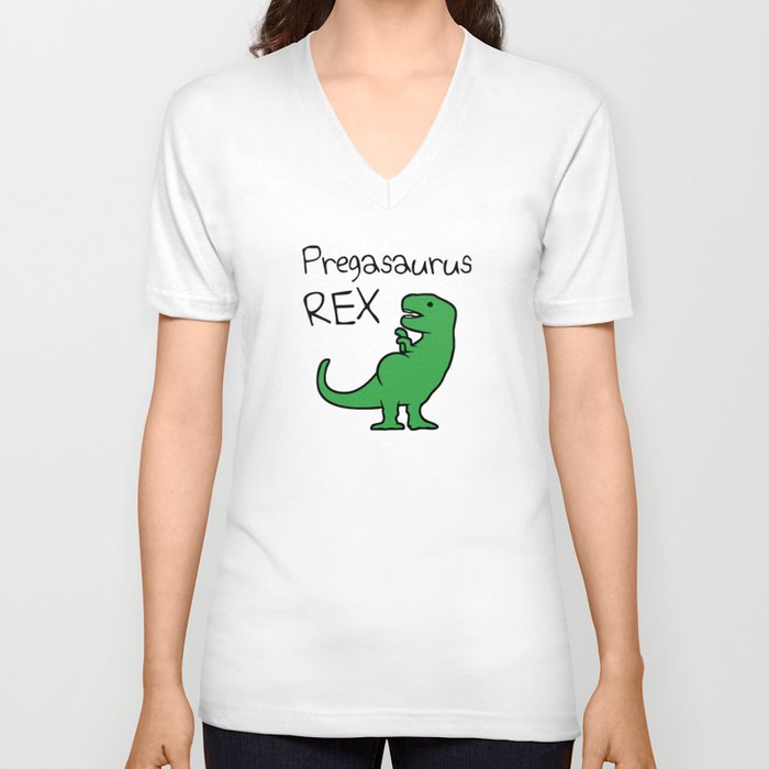 Pregasaurus Rex V Neck T Shirt by Jez Kemp Society6